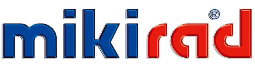 Niebiesko-czerwone logo z  napisem MIKIRAD - strona główna